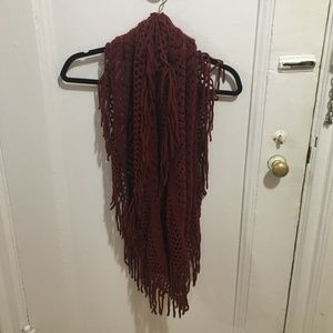 Maroon infinity knitted scarf LAST CALL